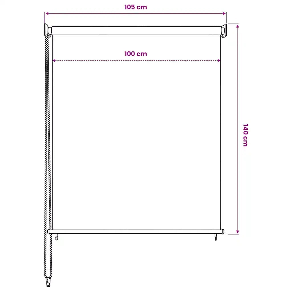 Tenda a Rullo per Esterni 105(L)x140(A) cm Antracite 43482