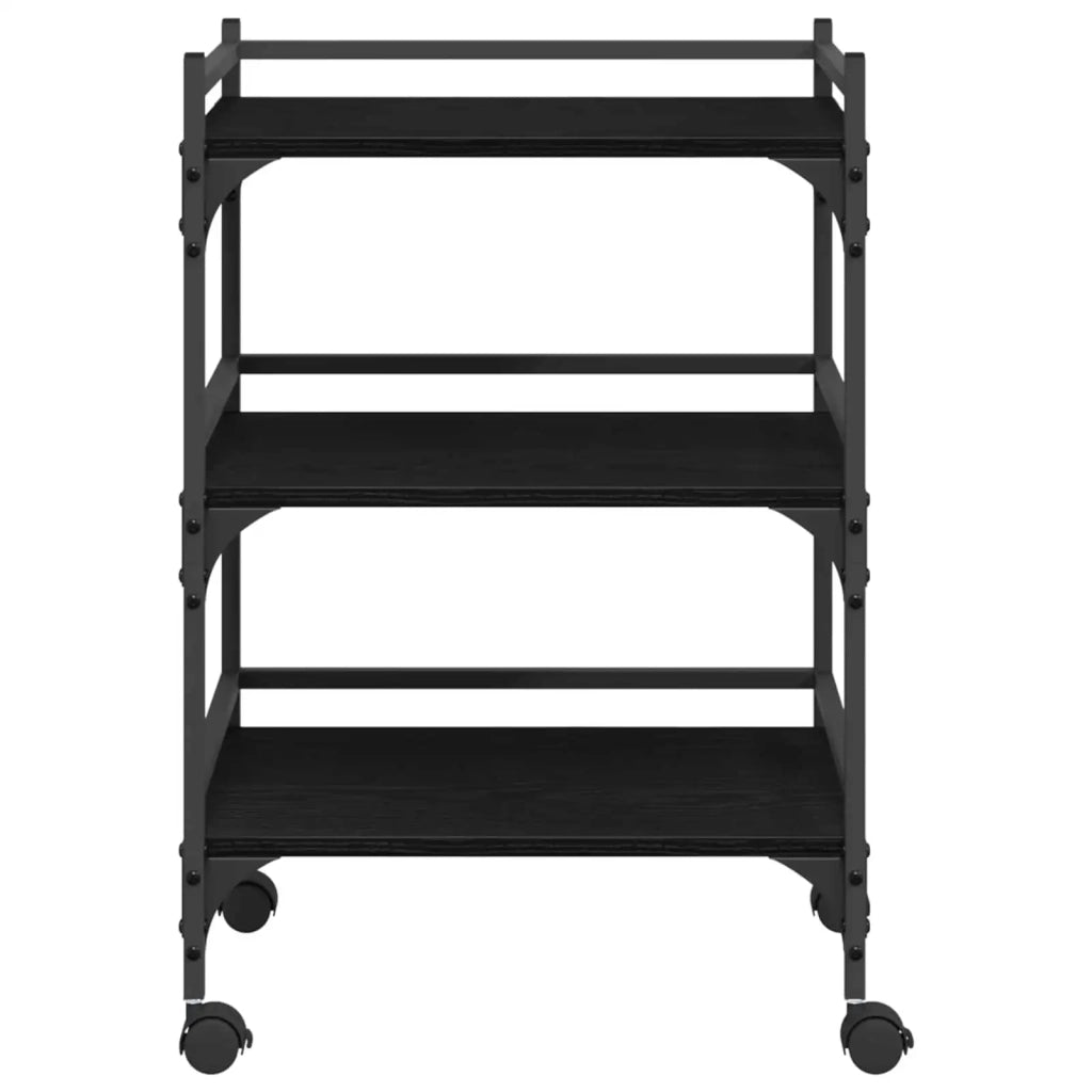 Carrello da Cucina Rovere Nero 50 x 35 x 75.5 cm