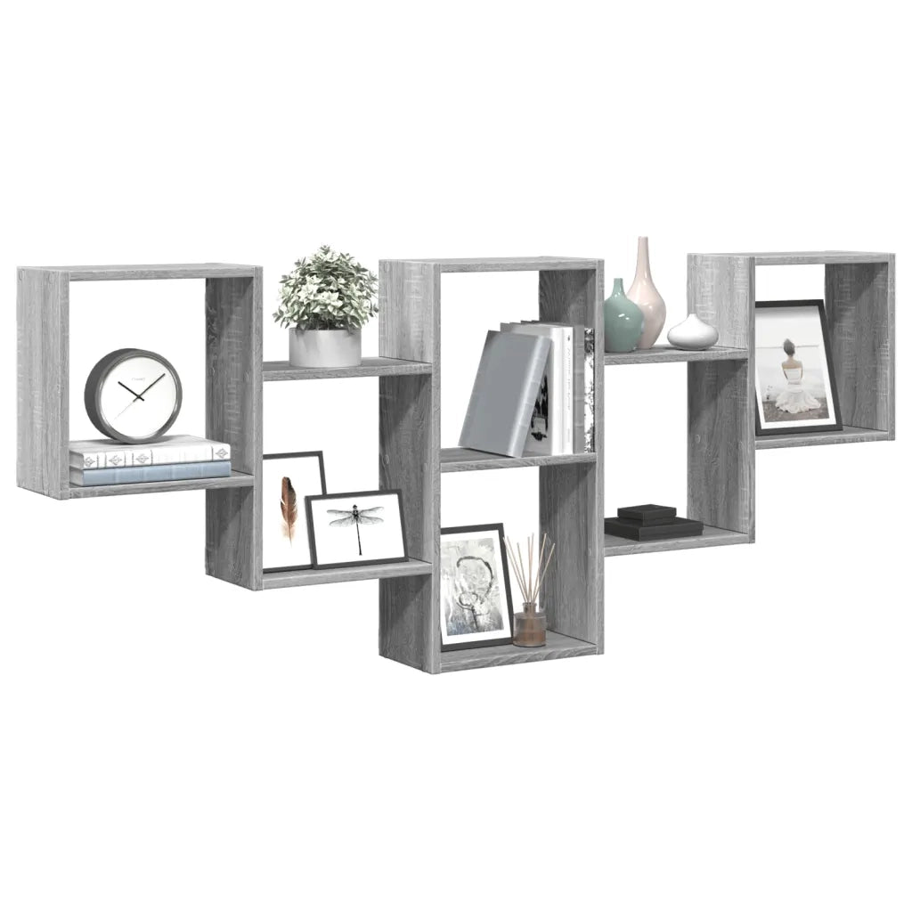 vidaXL Mensola a Muro Grigio Sonoma 159x18x66 cm in Truciolato