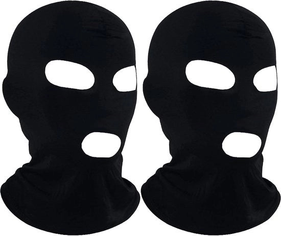 Maschera di Protezione per il Viso per Uomo - 2 Pezzi - Copertura Completa con Occhi e Bocca Aperti - Flessibile e Respirabile - Maschera di Protezione con 3 Fori