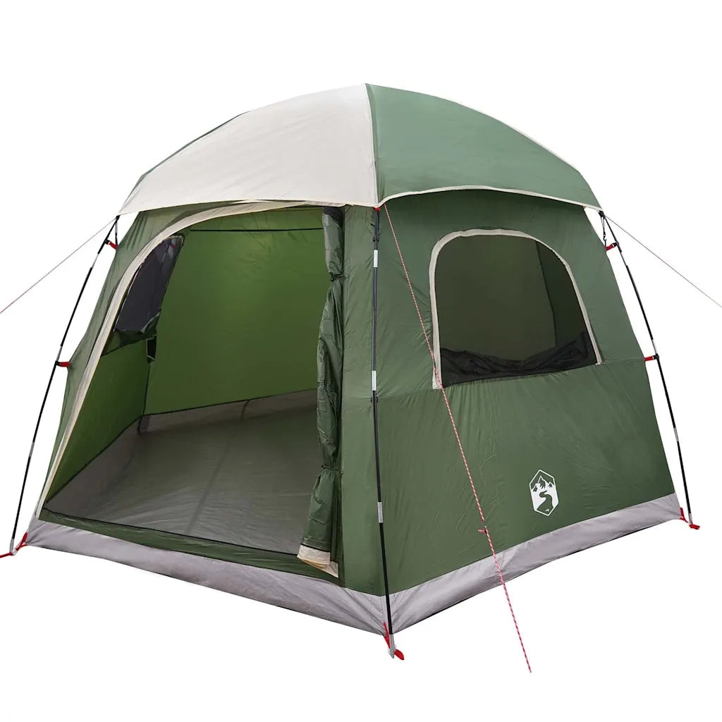 Tenda Familiare Igloo per 6 Persone-Tenda da campeggio Verde Impermeabile
