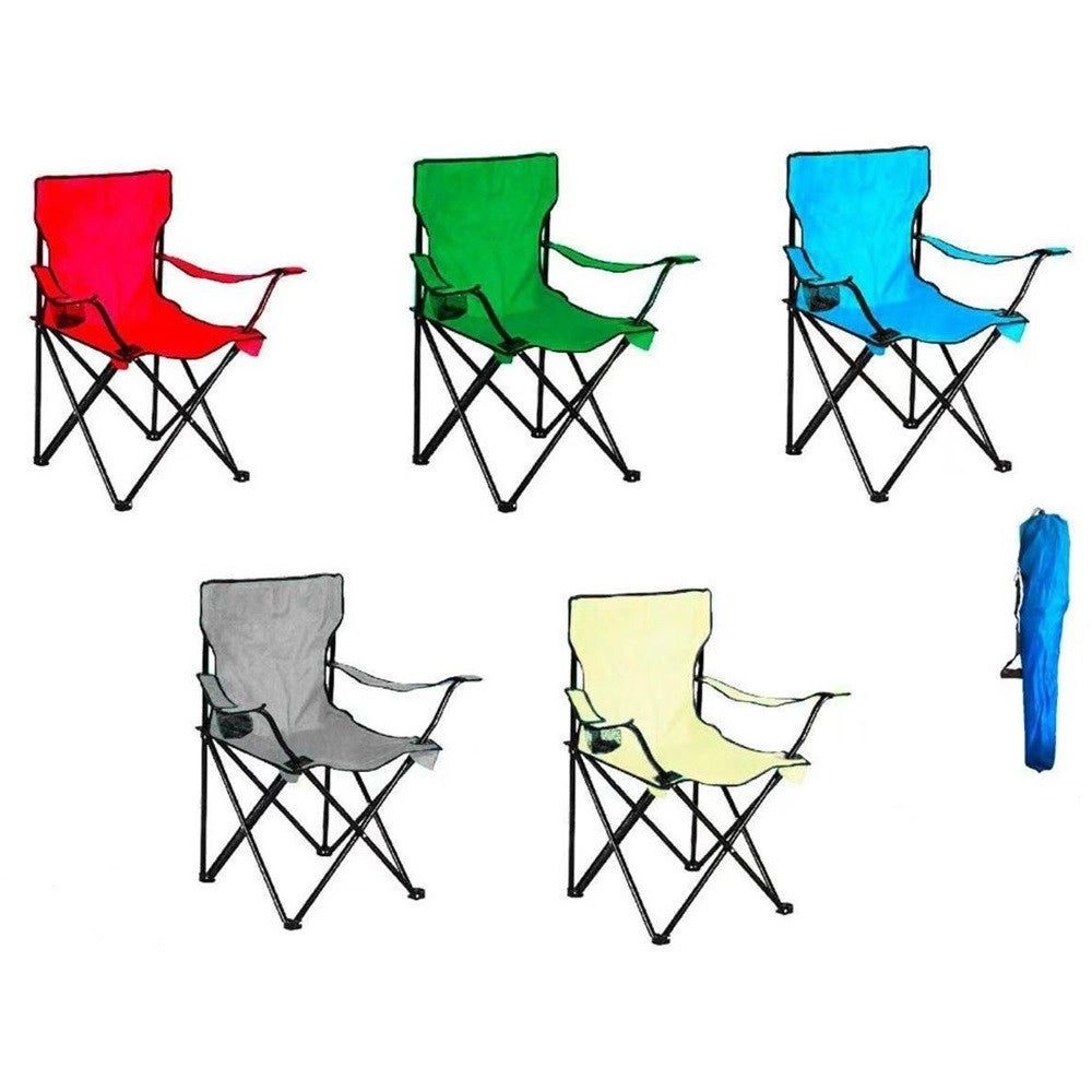 Trade Shop - Sedia Pipistrello Pieghevole Con Portabicchiere Pesca Campeggio Mare Spiaggia 350006 -