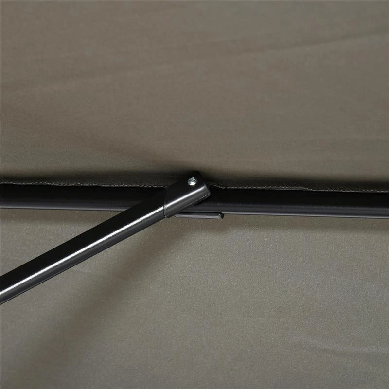 OMBRELLONE DA GIARDINO A MANOVELLA 2.5X2.5 M CON ROTAZIONE 360° E PARASOLE REGOLABILE GRIGIO CHIARO