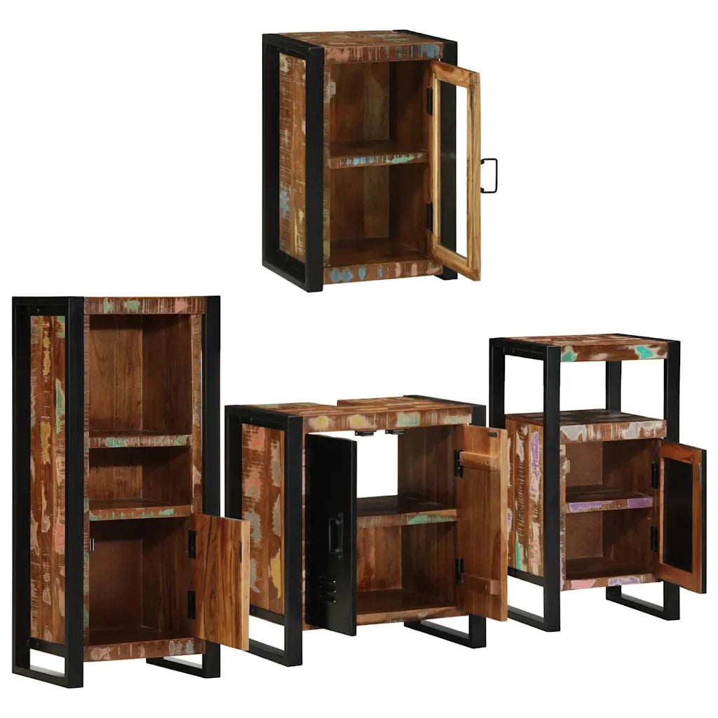 Set di mobili per il bagno 4 pcs Legno massello riciclato 3305683