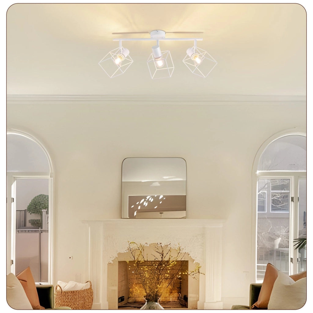 ZMH Faretto da soffitto 3 fiamme orientabile 350° lampada da soffitto vintage in metallo soggiorno