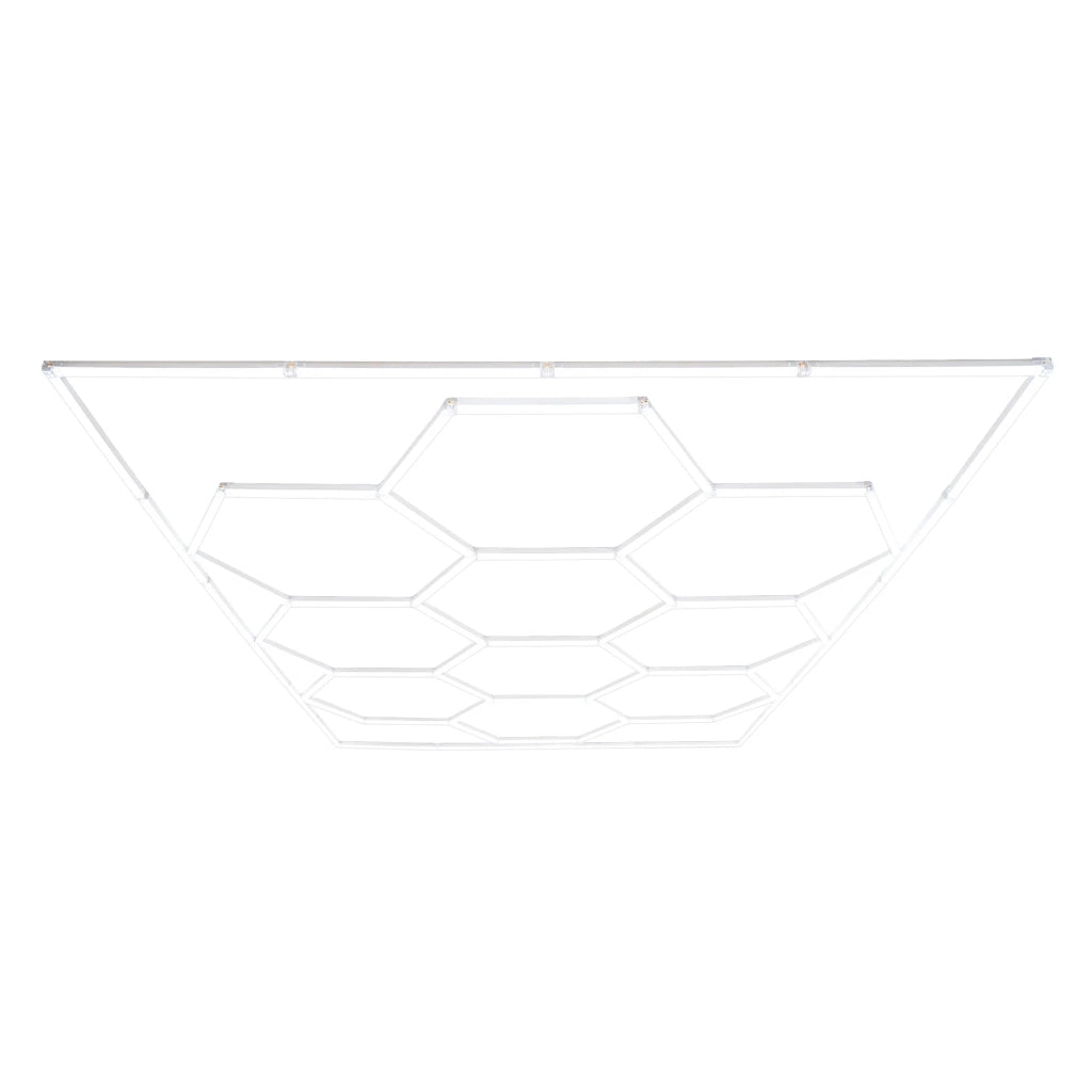 Illuminazione LED Esagonale x10 6000K con Cornice per Garage e Officina