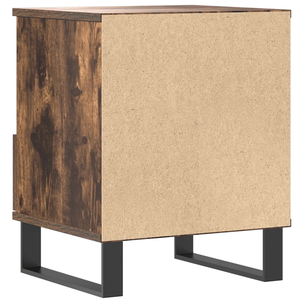 Set di 2 Comodini | Armadio da Notte | Mobiletto da notte Rovere Fumo 40x35x50 cm in Legno Multistrato