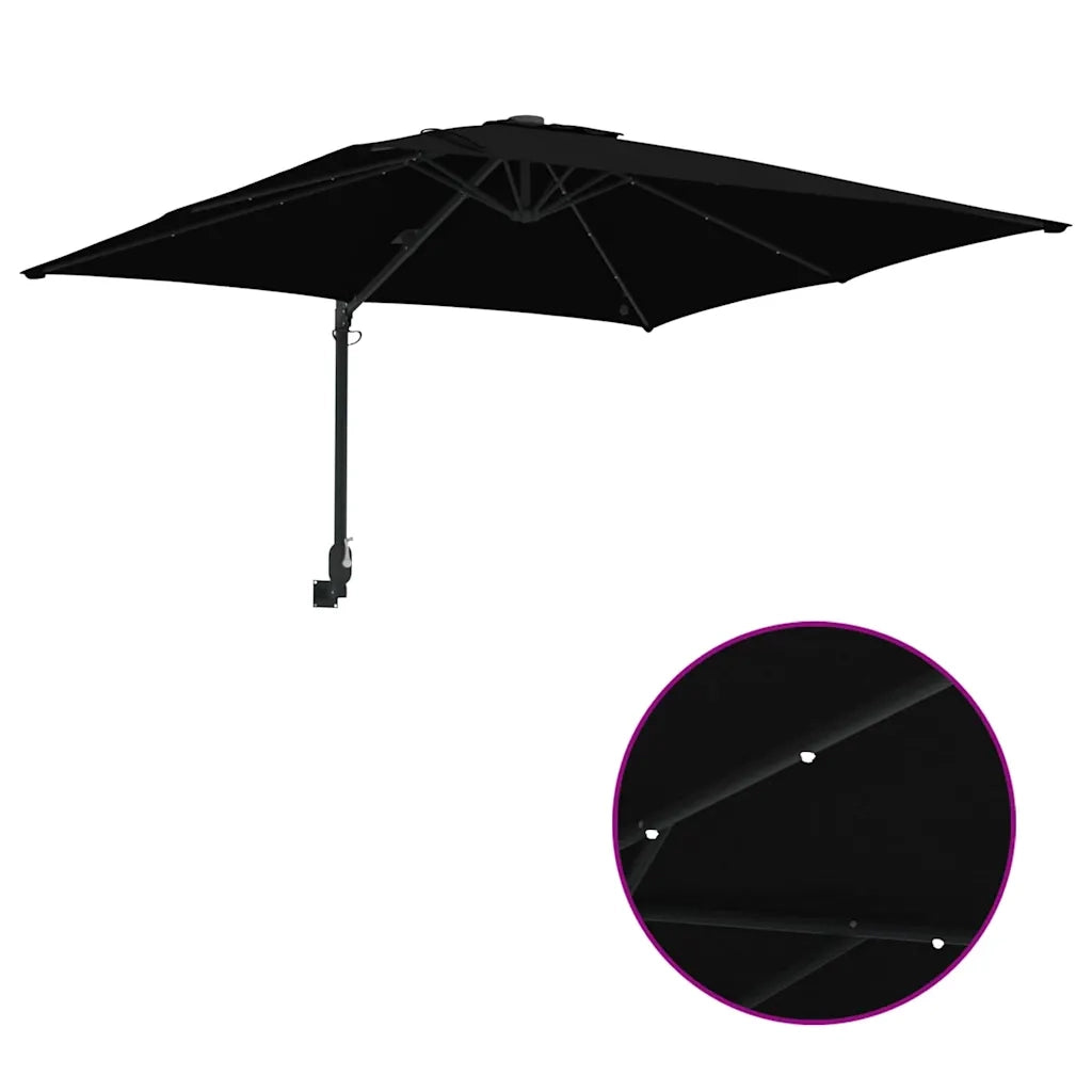 Ombrello da giardino Nero 248,5 x 247,5 x 160 cm 42003257