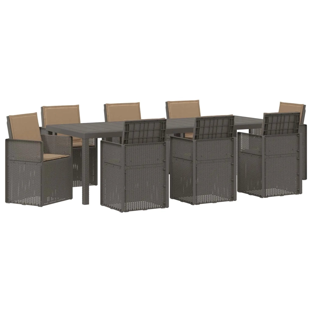 Set da Pranzo per Giardino 9 pcs Grigio chiaro e Tortora PP 3430101