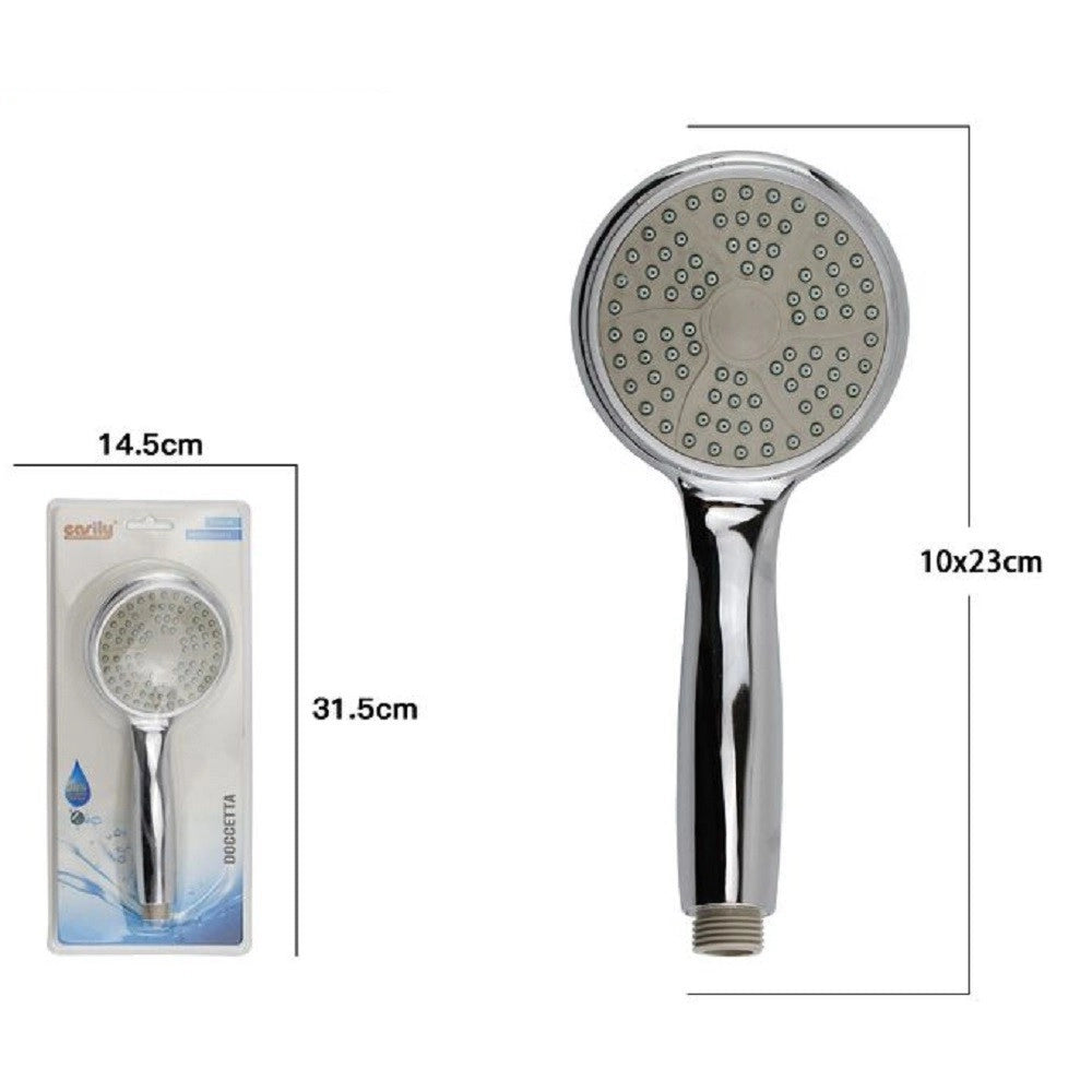 Trade Shop - Soffione Tondo Doccia Bagno Doccino 10 X 23 Cm Doccetta Cornetta Moderna 69060 -
