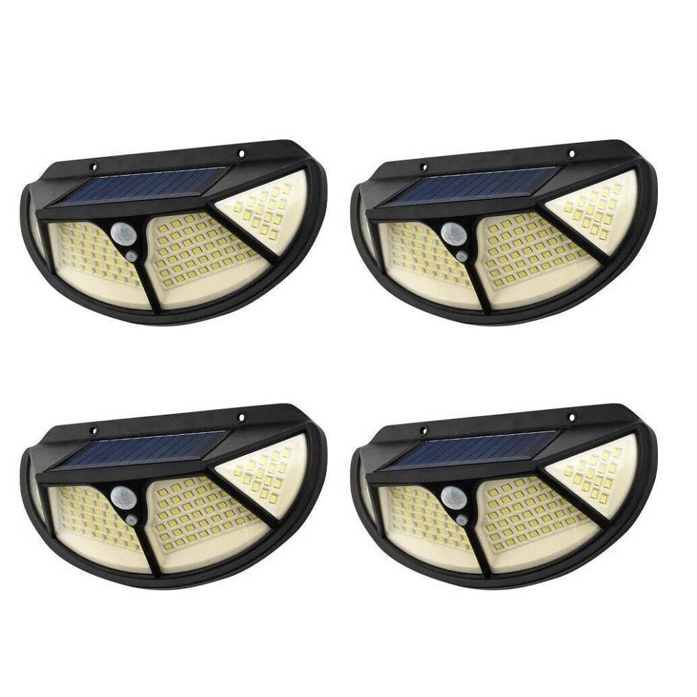 Trade Shop - 4pz Lampada Luce Faretto Faro Esterno Solare 102 Led Smd Sensore Movimento Ta005 -