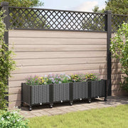Vaso da Giardino con Ruote Nero 160 x 40 x 48 cm PP 3423134