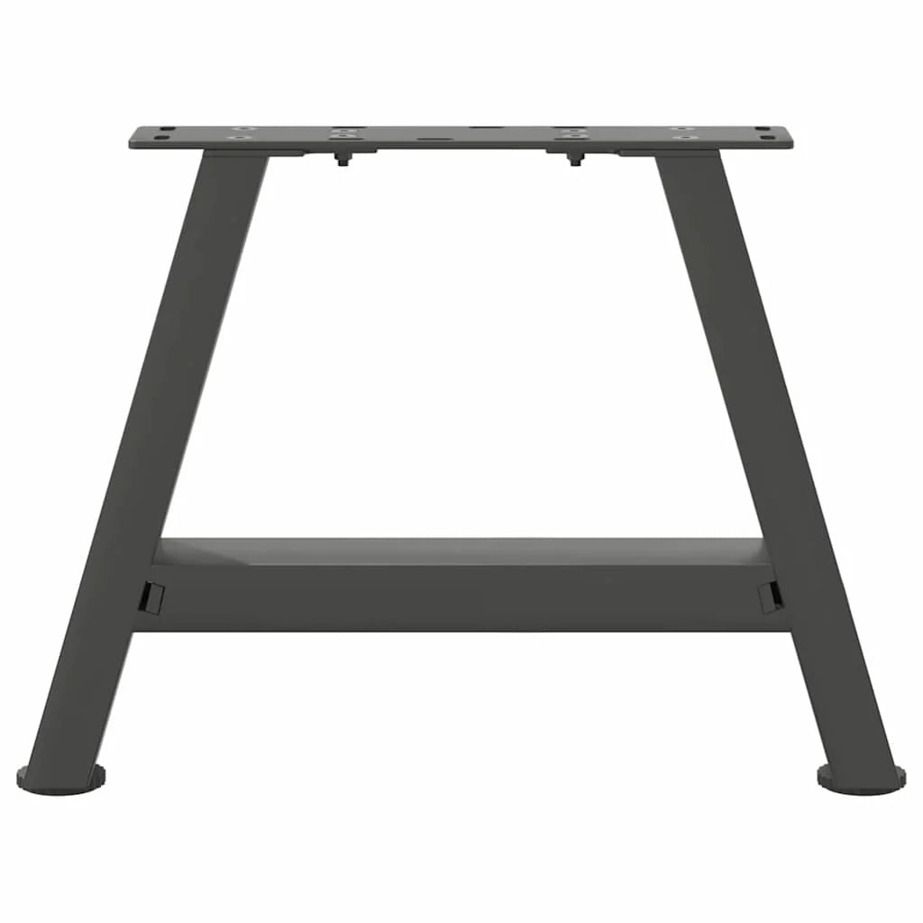 Set di 2 gambe per tavolino da caffè a forma di A 50 x 30 cm con piedini regolabili design moderno in acciaio antracite 02_0057098