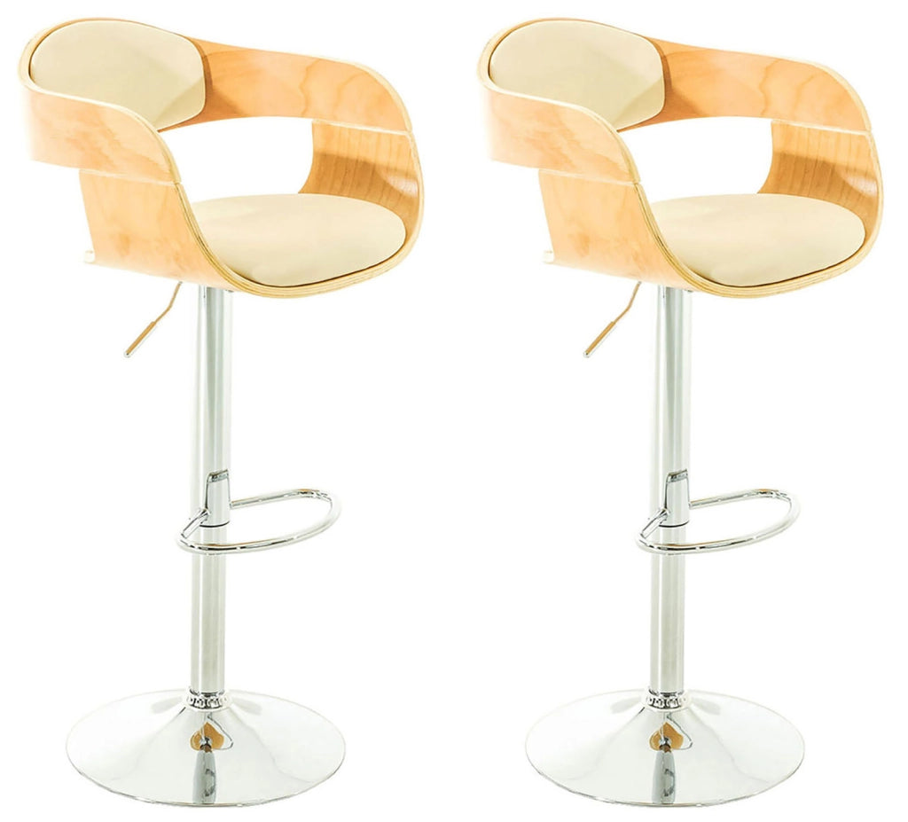 Set 2 Sgabelli Rйtro KINGSTON in similpelle Natura/crema