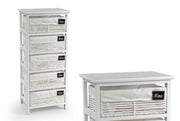 HOME CASSETTIERA CON 5 CESTE 40X29X90 CM IN COLORE BIANCO