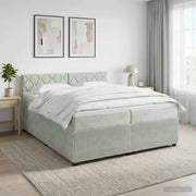 Letto box spring con materasso Grigio Chiaro 200 x 200 cm 3451751