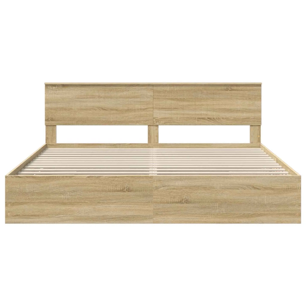 Struttura del letto con cassetto Rovere Sonoma 200 x 200 cm