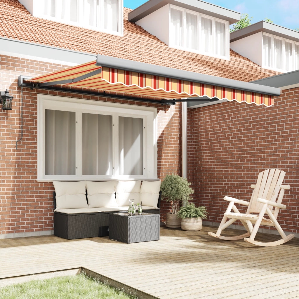 Tenda Retrattile Manuale - Gialla e Arancione 350x250 cm
