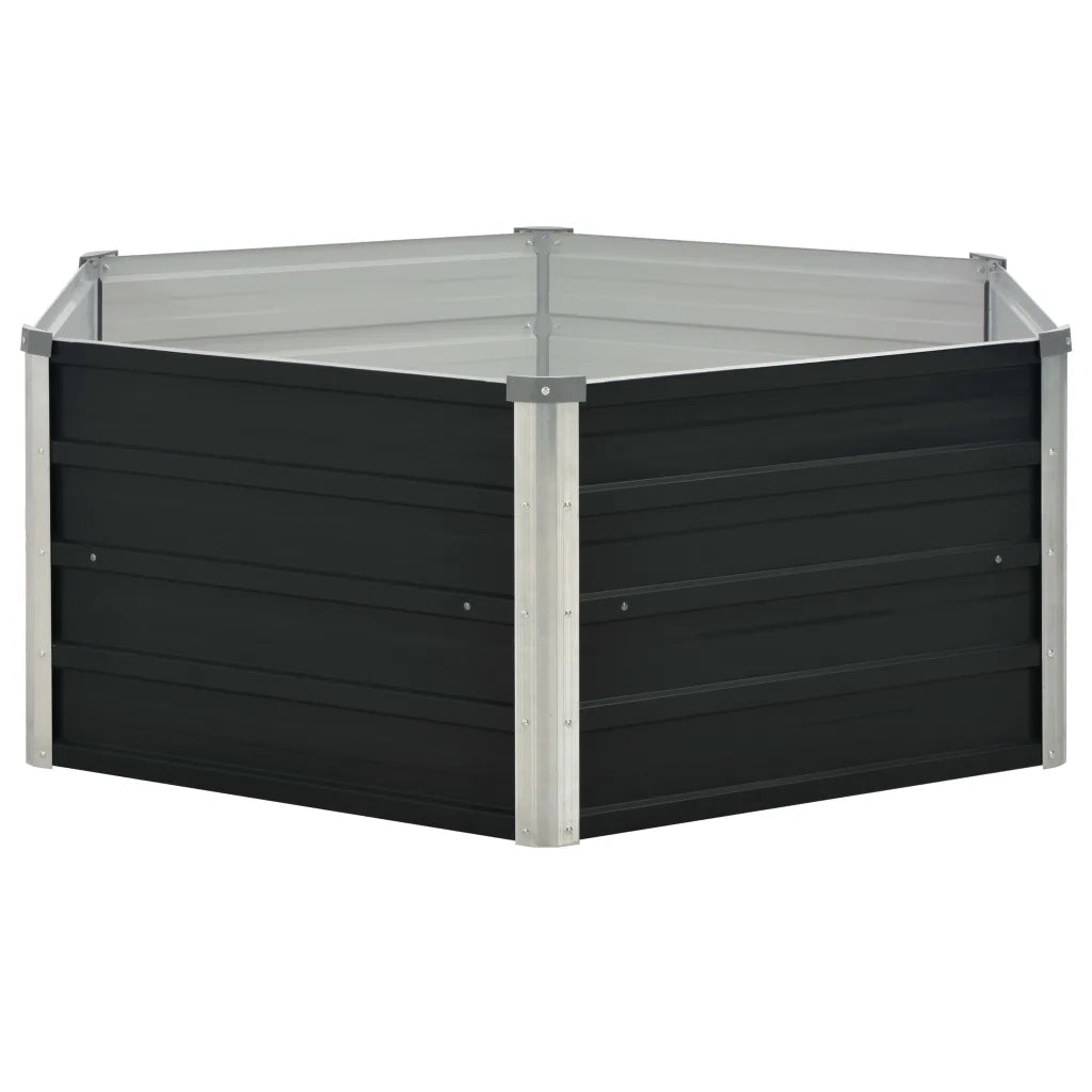 Fioriera | Cassetta per fiori | Vaso Antracite 129x129x45 cm in Acciaio Zincato