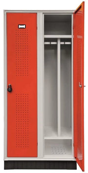 Armadio per spogliatoio con tramezza sporco/pulito a 2 vani cm. 80x50x175h