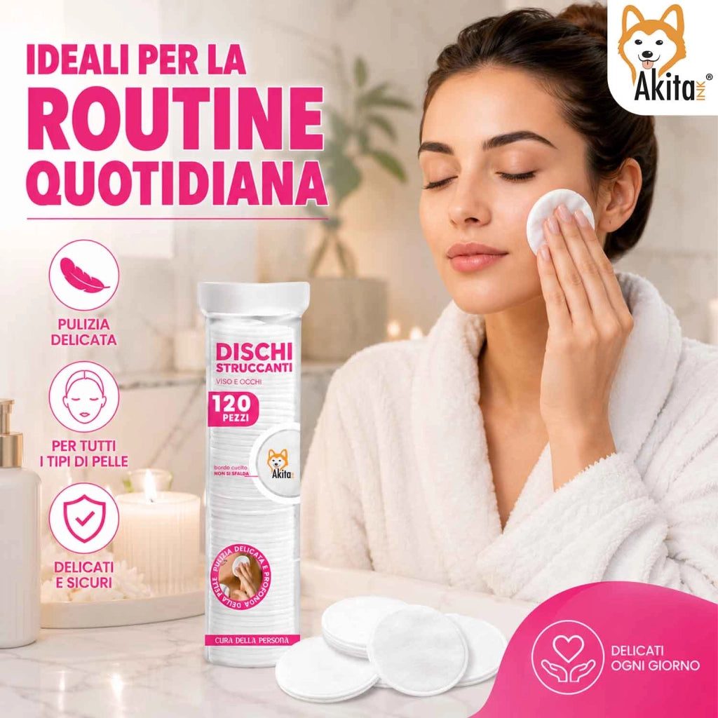 Akitaink 720 Dischetti Struccanti Cotone 6 Confezioni