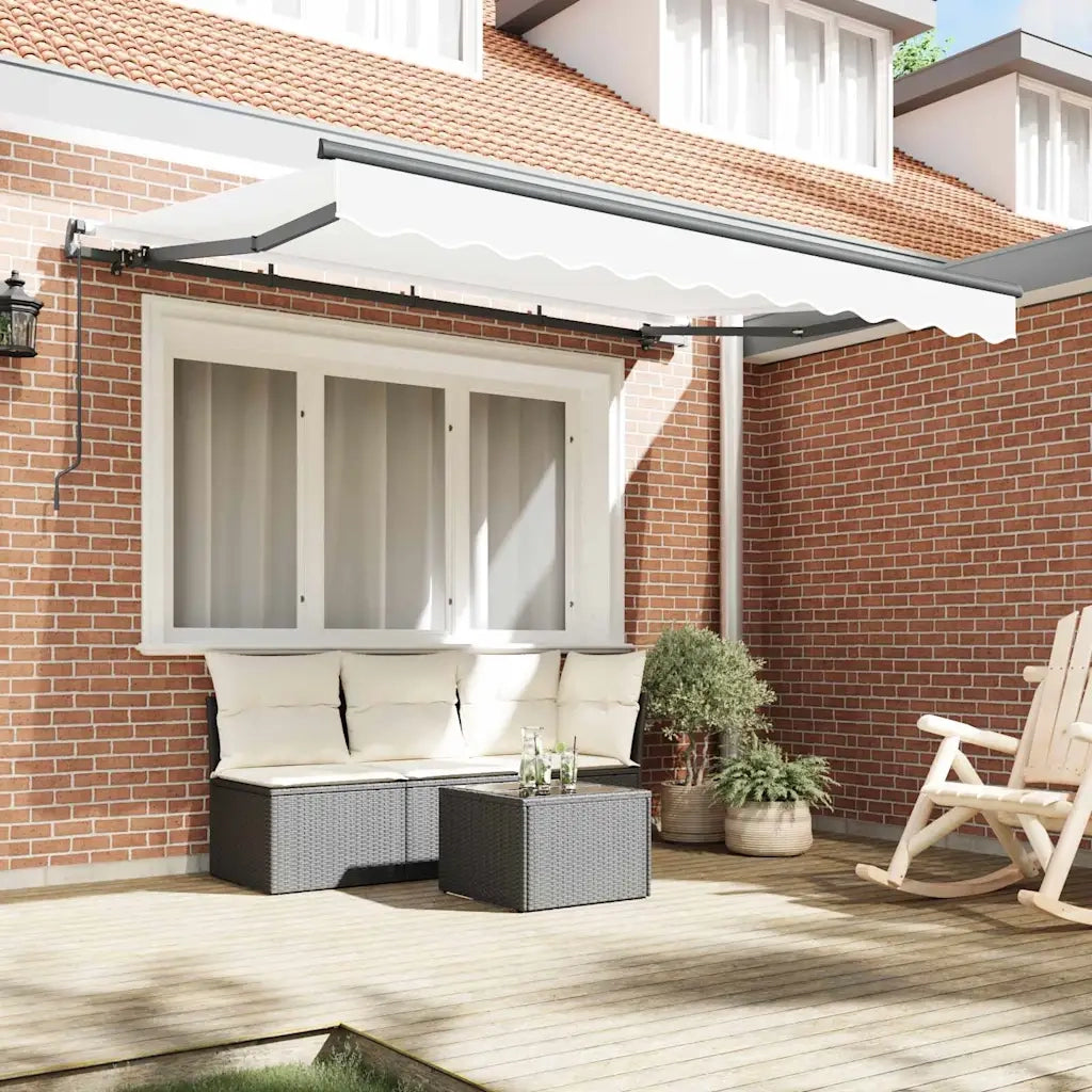 vidaXL Tenda Retrattile Bianco 350 x 200 cm Poliestere e Alluminio