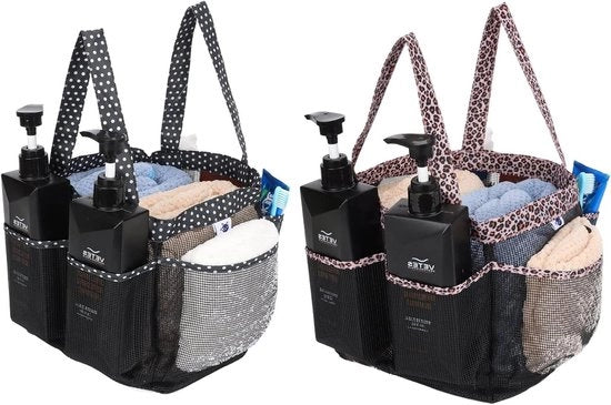 2 caddy per doccia a maglia portatile - ideale per camera da studente, palestra e campeggio
