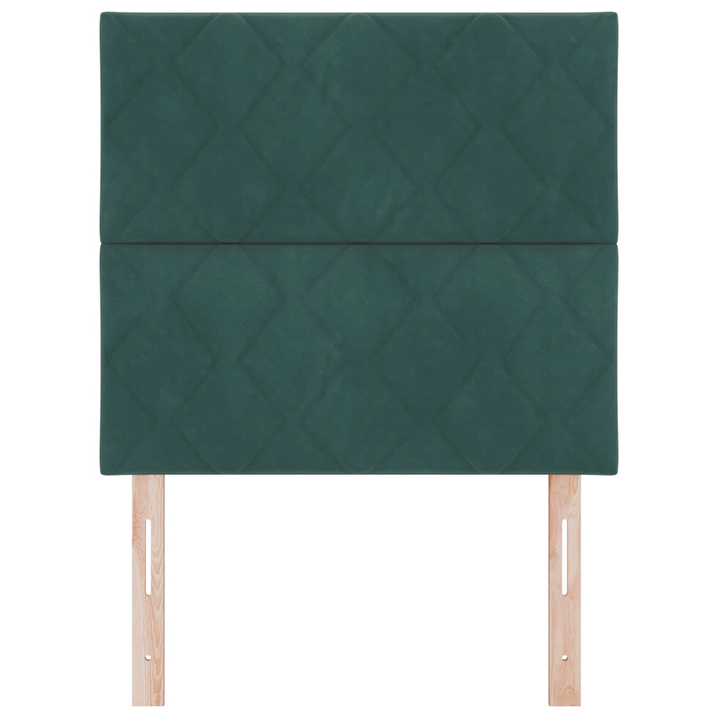 Testiera  Design a Blocchi di Diamante Verde Scuro 90 cm in Velluto