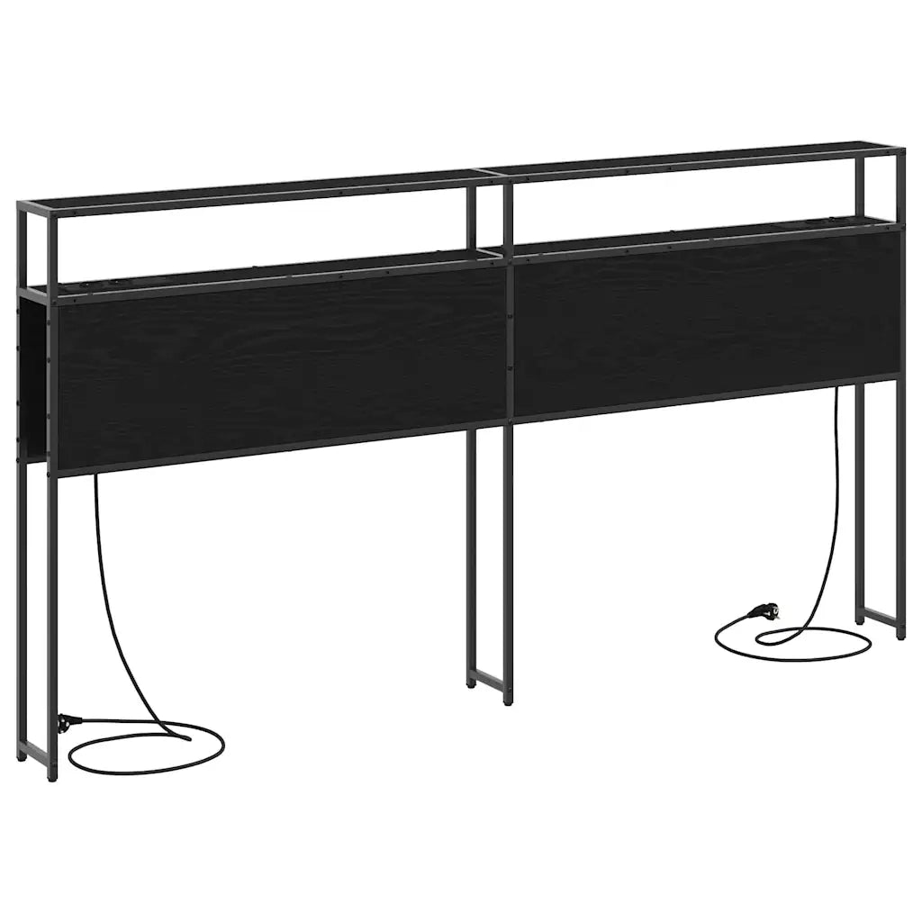 vidaXL Testata contenitore Rovere nero 180 cm Legno multistrato