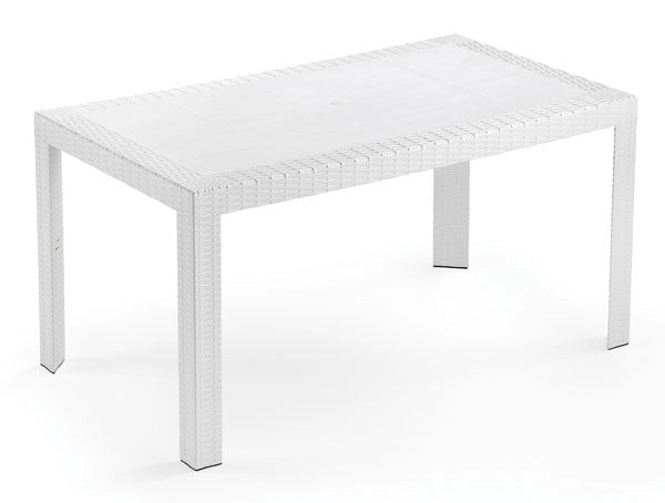 Tavolo da esterno in resina urano rettangolare 140x80 4 colori Taglia: BIANCO