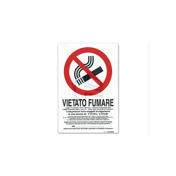 cartello 30x20 vietato fumare