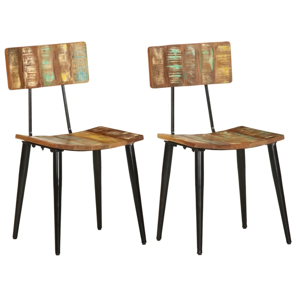 Sedie da Pranzo 2 pz in Legno Massello di Recupero  cod mxl 30168