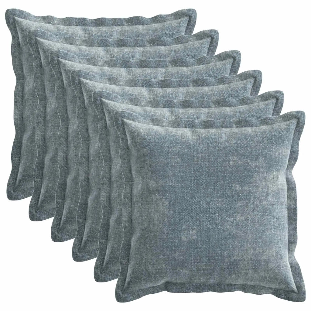 Federa 6 pz HOUTEN Azzurro 45 x 45 cm Tessuto Chenille 918689