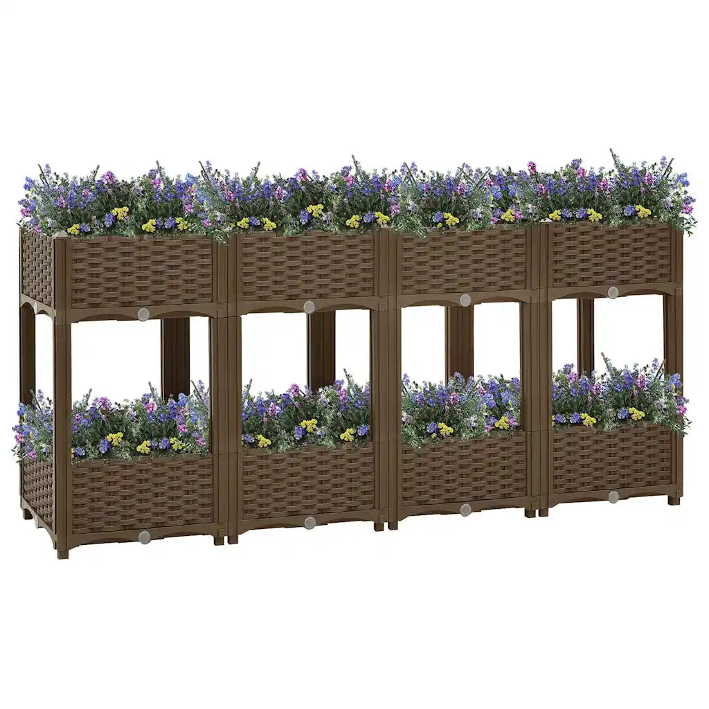 Fioriera Rialzata-Vaso da Esterno-Fioriera Elevata 160x40x71 cm in Polipropilene 931912