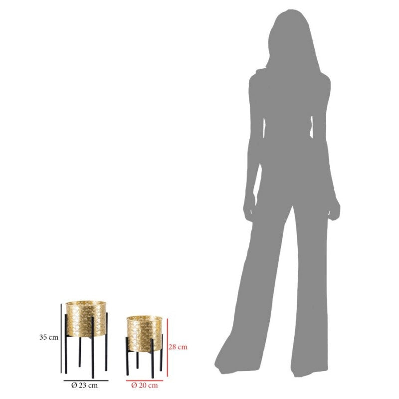 Porta Vasi Glissy Stand Coppia -a- cm ø 21x38-19x28