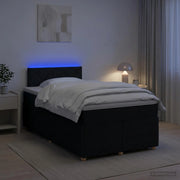 Letto box spring con materasso Nero 120 x 190 cm Tessuto 3452892
