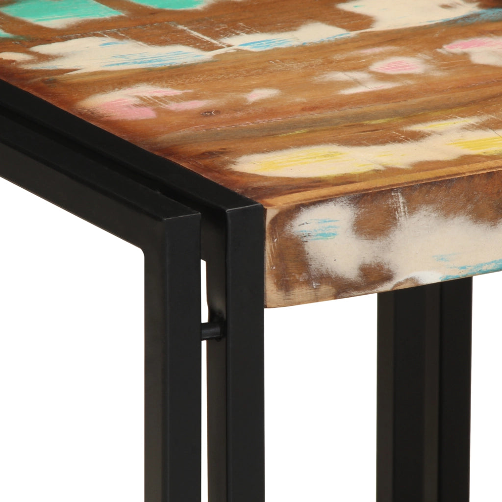 Tavolino da caffÃ¨ Multicolore 40x50x38 cm Legno Massello Recuperato