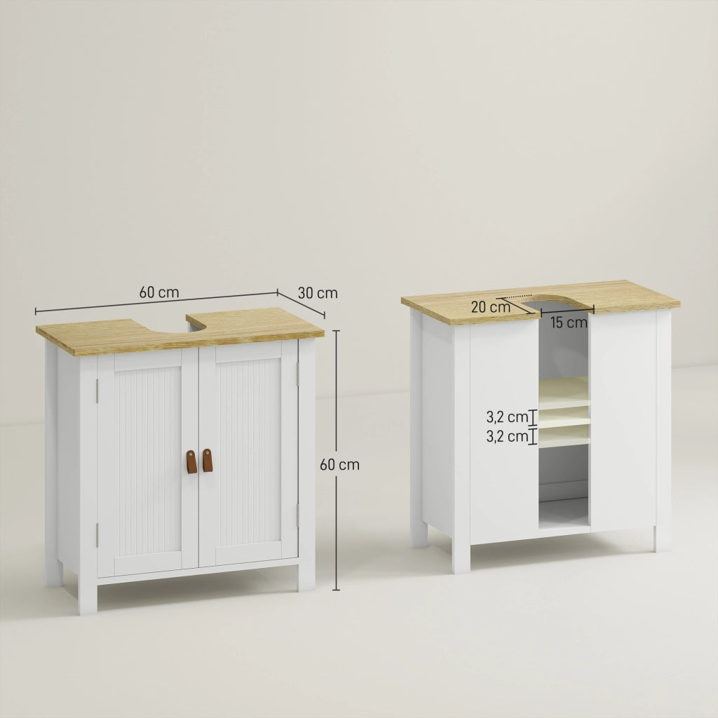 Mobile Bagno Sottolavabo con Ripiano ¨C Zephmum ¨C Bianco 60x30x60 cm
