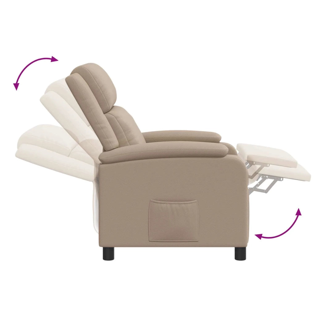 Divano Sedia-Poltrona reclinabile Cappuccino Similpelle 462481