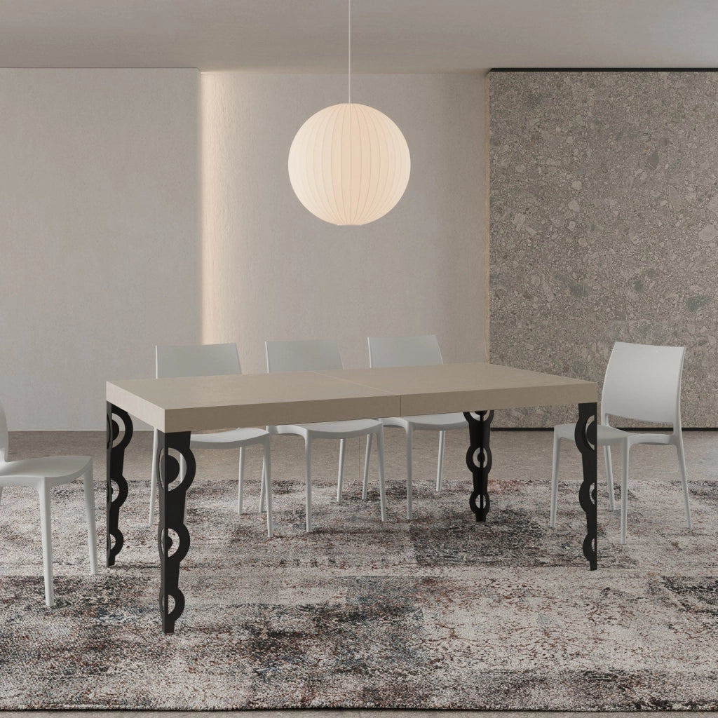 Tavolo Allungabile 180-440x90x77 cm Karamay Cashmere Telaio Antracite