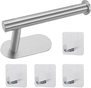 Sostegno per carta igienica (4 appigli per asciugamano + 4 ganci per asciugamano in argento)
