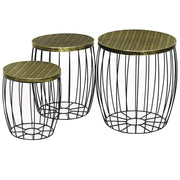 Tavolino da Giardino ¨C zephmum ¨C Nero, Metallo, Rattan, Apilabile