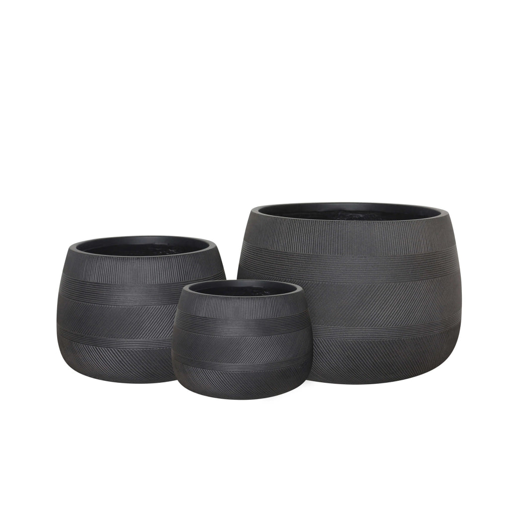 Set di 3 vasi in Fibra sintetica cm 55x55x37 - BENJY