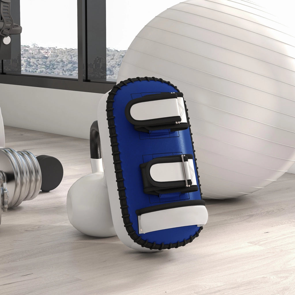 Colpitore Boxe Imbottito per Braccio, Pao Muay Thai in PU e EPE con Cinghie e Maniglia, 38x20x18 cm, Blu