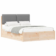 Letto matrimoniale | Letto per adulti | Letto con Testiera Rivestita Grigio chiaro 140 x 200 cm