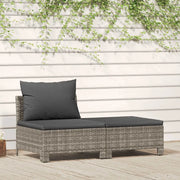 Set da giardino 2 pezzi con cuscini grigio in polyrattan 362690