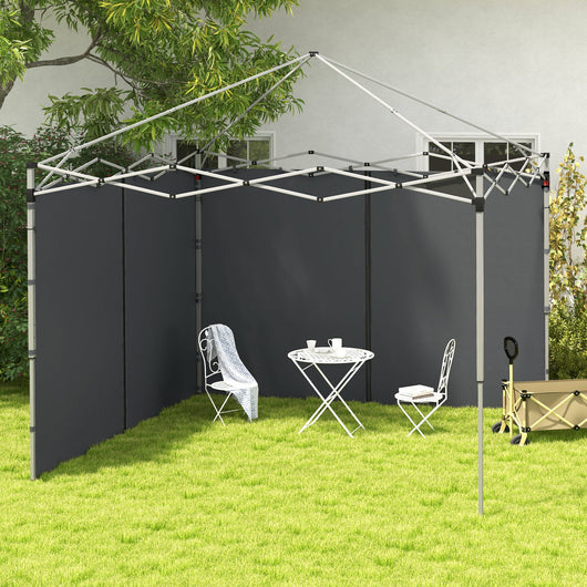 Set 2 Pareti Laterali per Gazebo 3x3m e 3x6m 295x195 cm in Tessuto Oxford Grigio Scuro