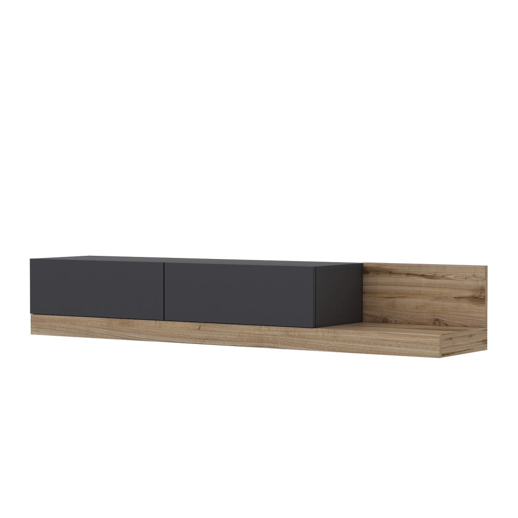 Mobile TV in legno "Majör" - 180 x 37 x 30 cm - Grigio antracite