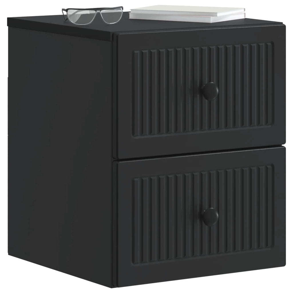 Mobiletto da notte a muro con cassetto Nero 33 x 34,5 x 40 cm 897957