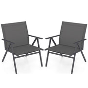 Set di 2 sedie da giardino da terrazza 67 x 61,5 x 78 cm comfort ergonomico design moderno tessuto grigio 20_0012425